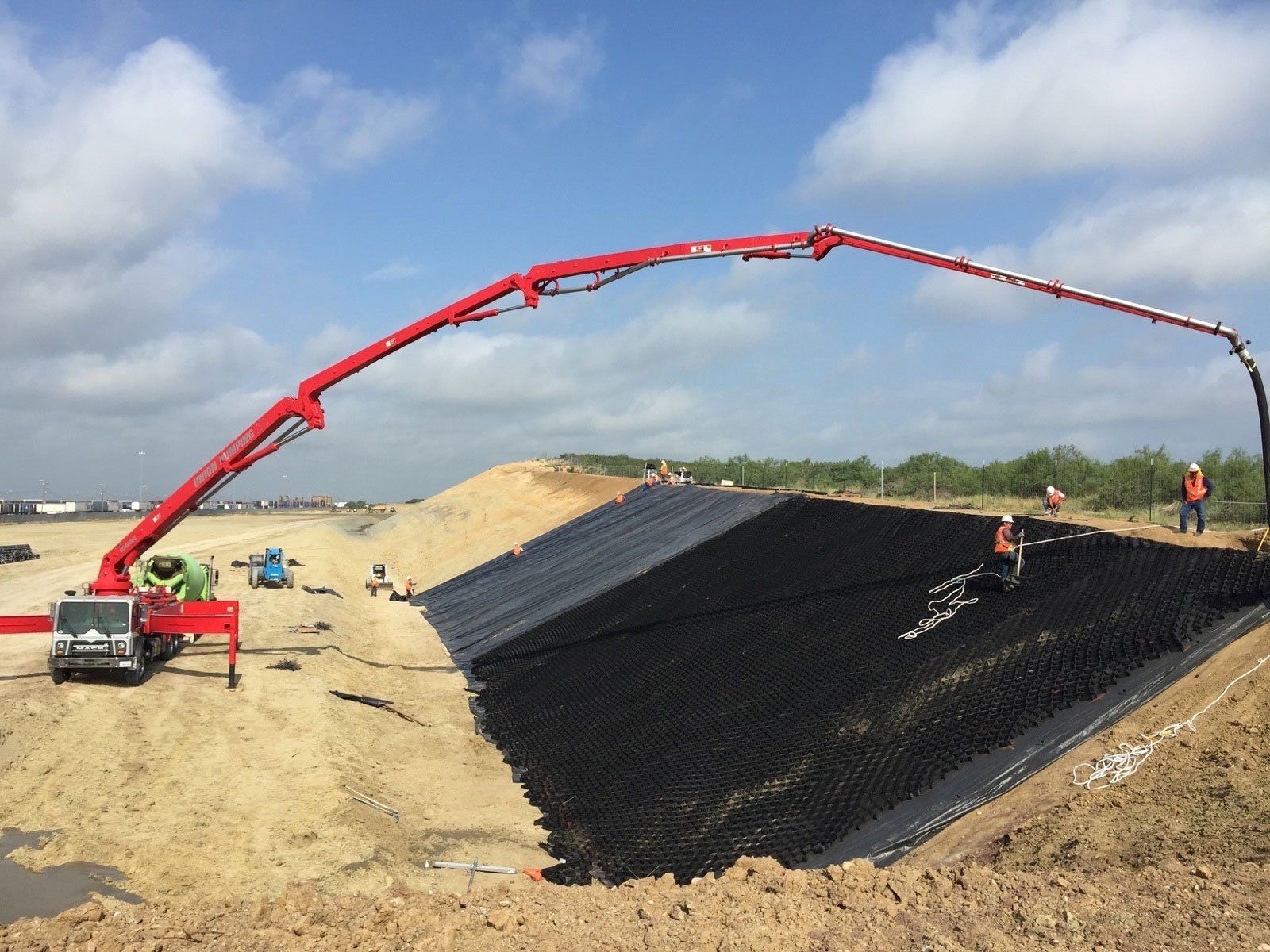 Concrete Pumping At An Angle On A Hill