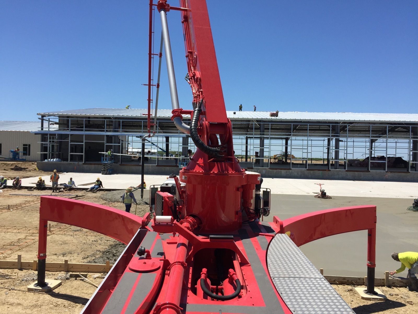 Close-Up Of Crane on Concrete Pumping Truck