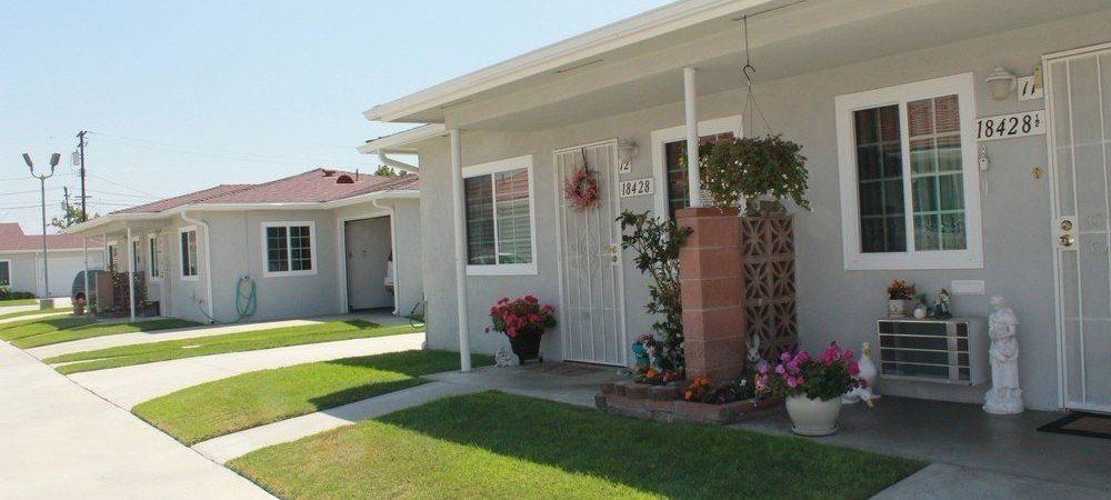 Exterior of one-story Independent Living building. Exterior of one-story Independent Living building in Artesia, CA.