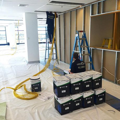 Yellow Wire For Data Cabling — Cabling in Balgownie, NSW