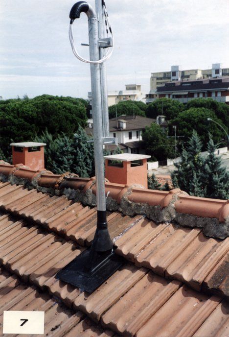 tubo con elementi antipioggia per antenna