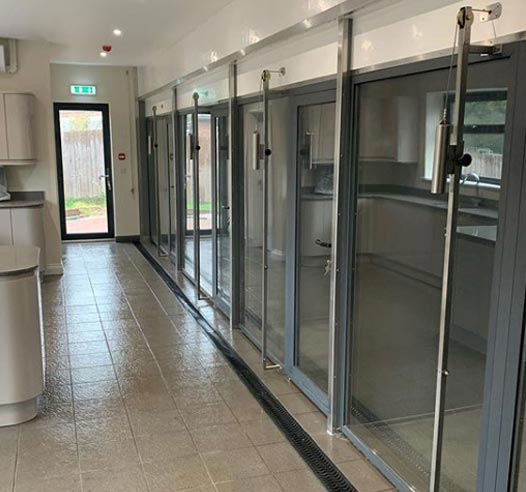 Kitchen area and doors