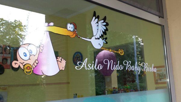 adesivo di una cicogna