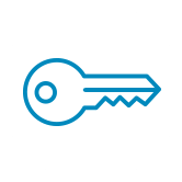 Blue key icon.