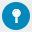 Blue circle with white keyhole icon.