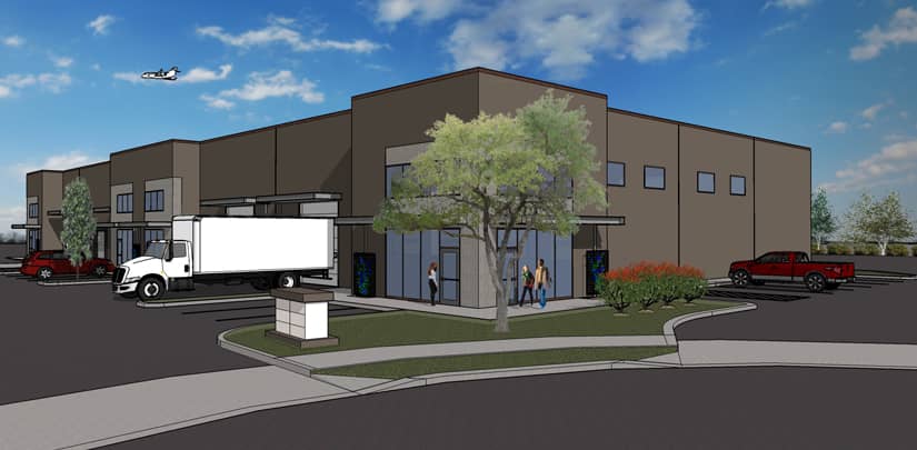 Rendering of a large commercial building