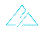 A mountain made of dots on a white background.