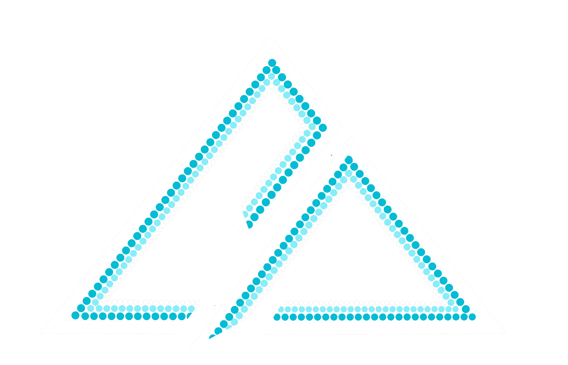 A mountain made of dots on a white background.