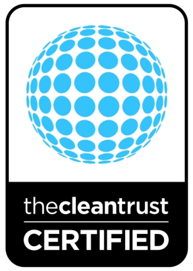 A logo that says the cleantrust certified on it