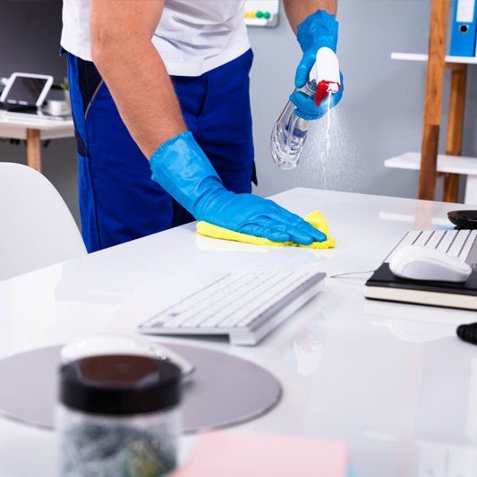 Cleaning Desk Area — Hot Springs, AR — CleanPro USA Cleaning Desk Area — Hot Springs, AR — CleanPro USA
