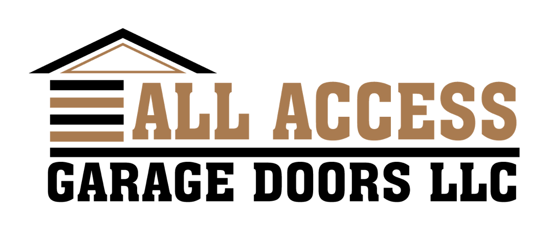 Logo for All Access Garage Doors LLC: brown and black text with a garage door graphic.