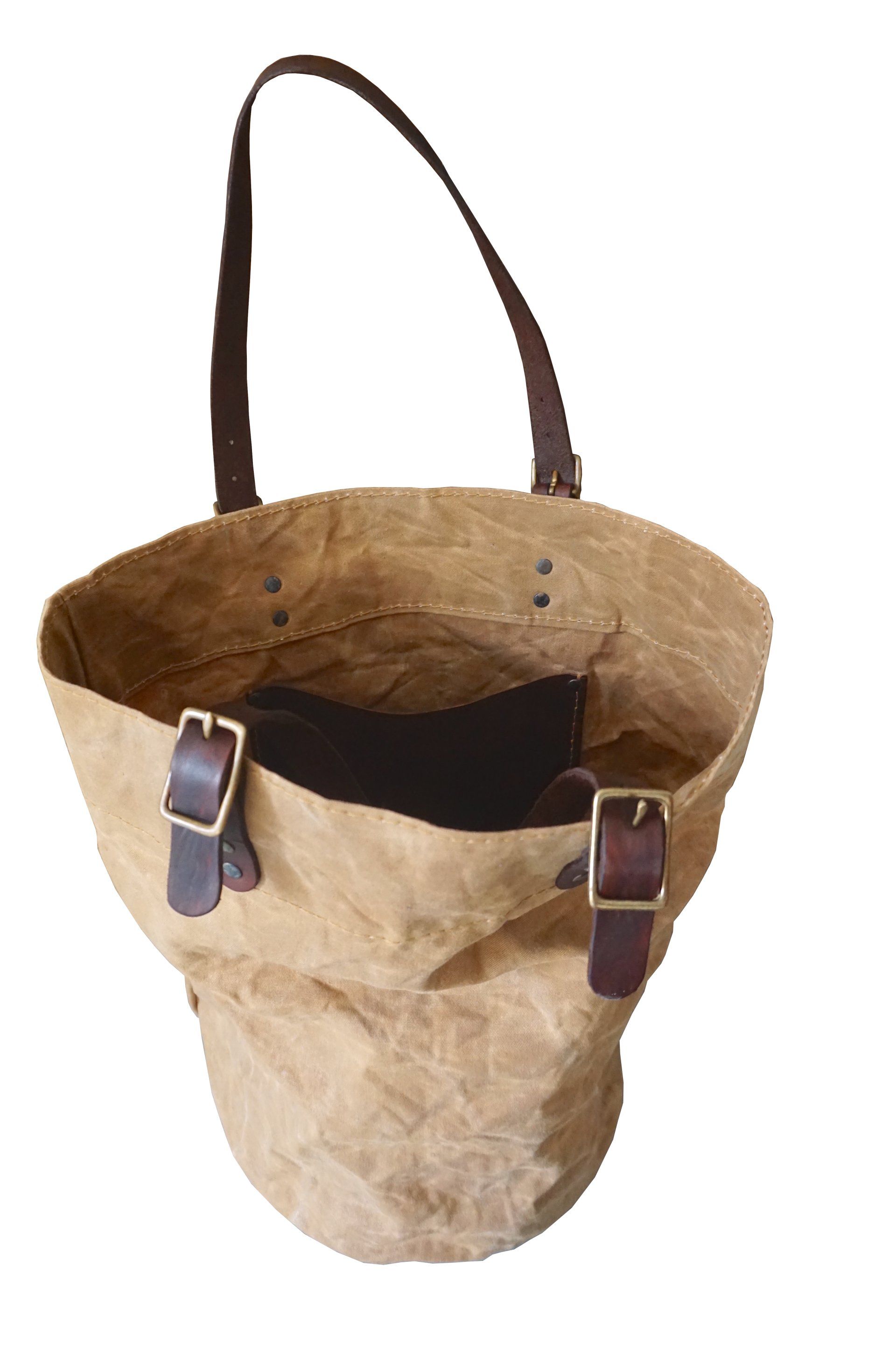 big tote met binnenvak canvas tas beewax