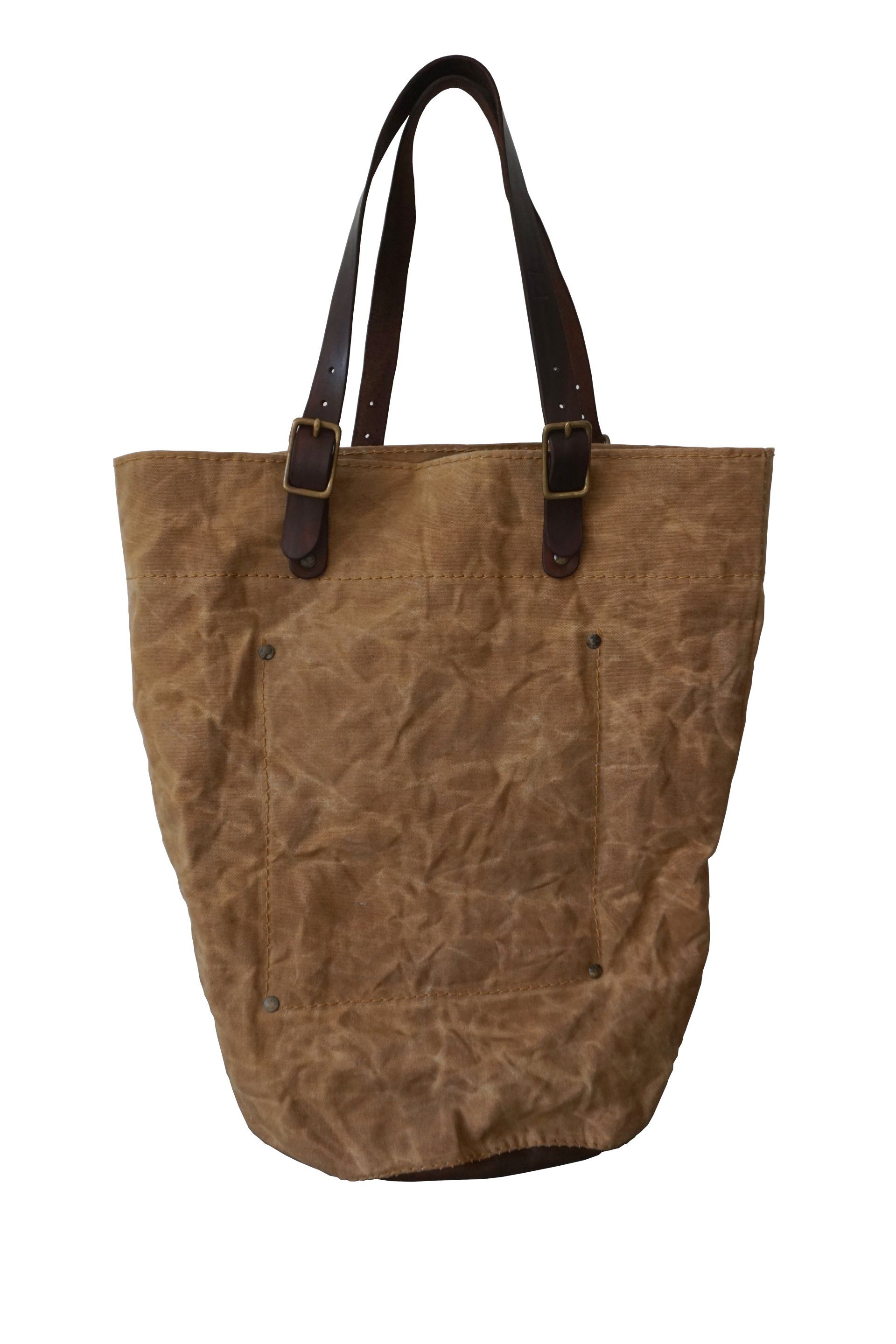 big tote met binnenvak canvas tas beewax