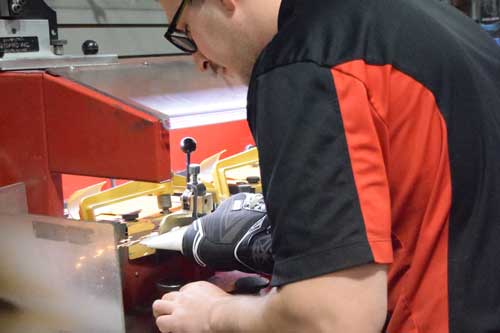 Man sharpening skates