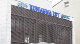 insegna al neon di banca