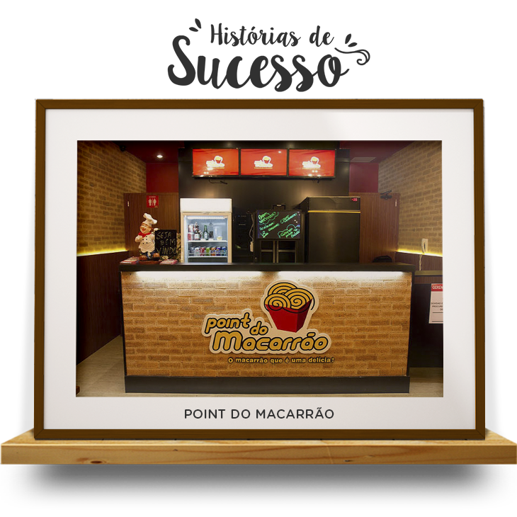 Uma foto de um restaurante em uma moldura em uma prateleira de madeira.
