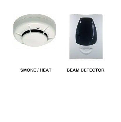 Smoke/heat detector and beam detector, for fire safety.