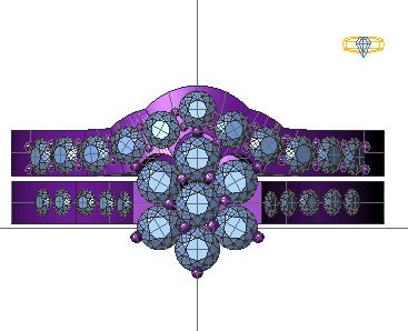 computer design sketch of a ring with precious stones