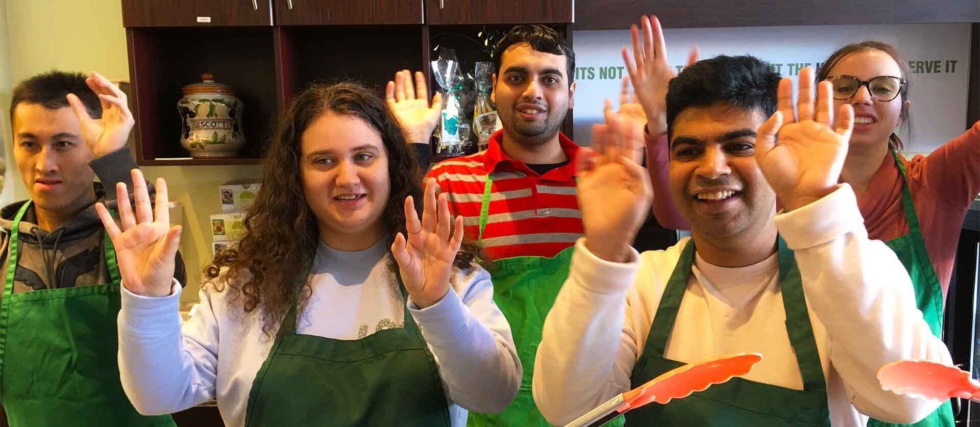 Students in Wayne's Cup Café