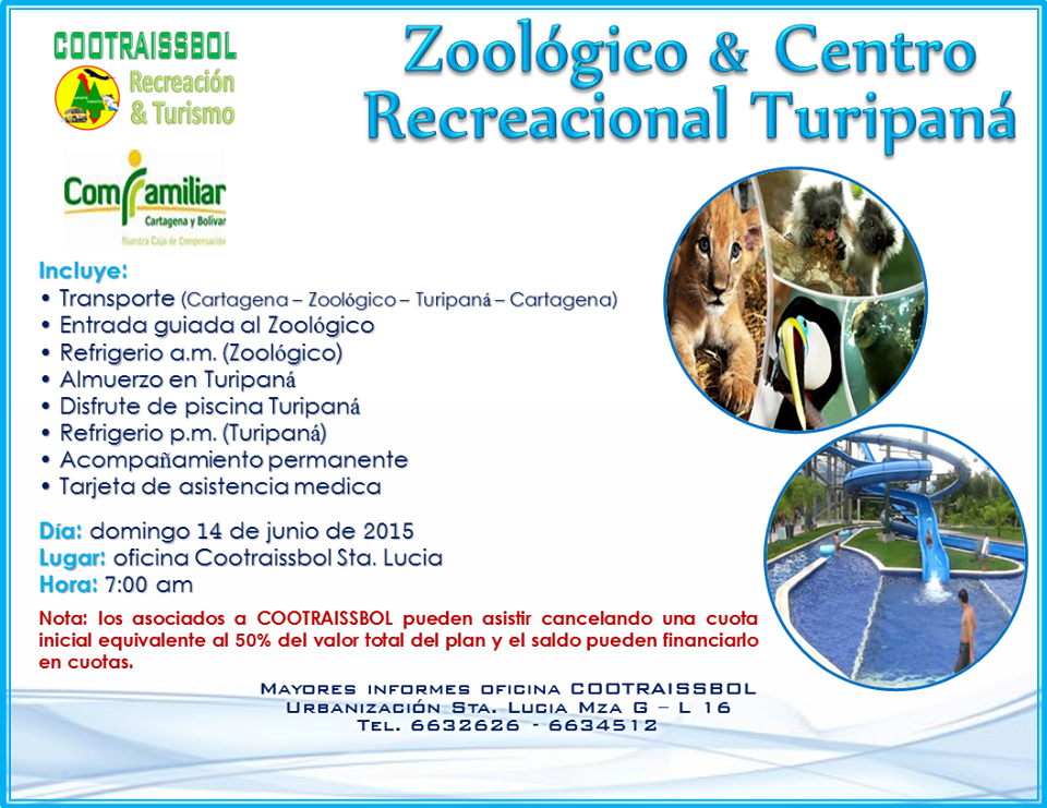 COOTRAISSBOL - Actividades zoológico y centro recreacional