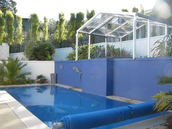 blue pool outdoors