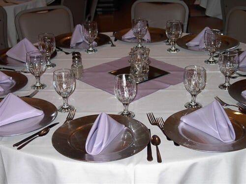 Table Decoration Purple - Catering in Baltimore, MD