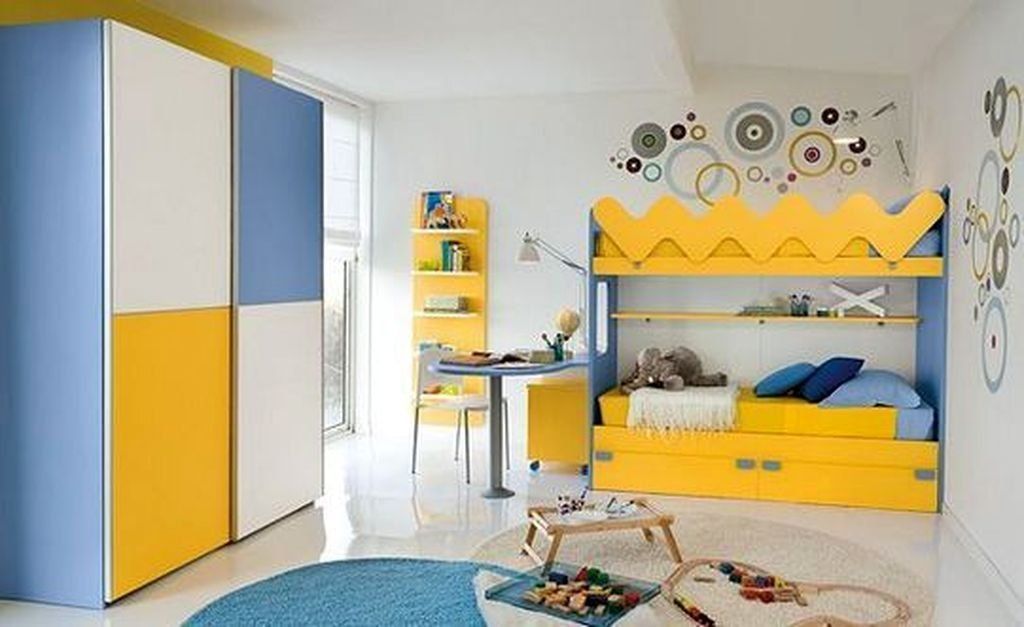 cameretta per bambini con letto a castello