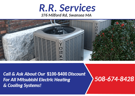 An advertisement for r.r. services shows two york air conditioners