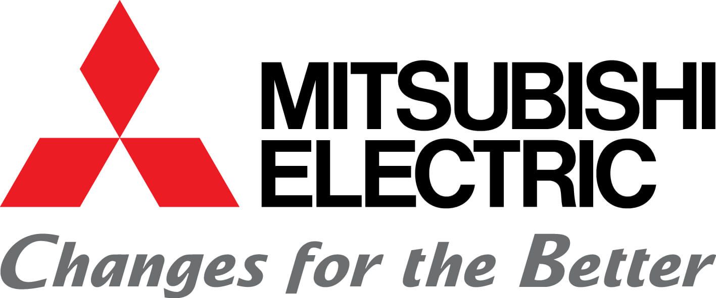 The logo for mitsubishi electric changes for the better.