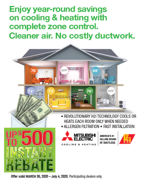 An advertisement for a mitsubishi electric air conditioner
