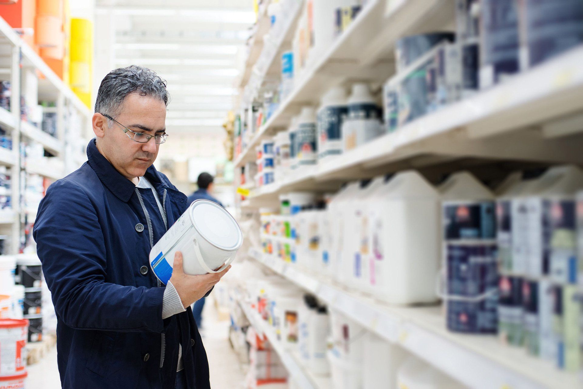 Man looking for paint
