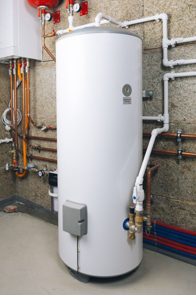 Hot Water Heater — Plumber repairing a water heater In Chicago, IL Hot Water Heater — Plumber repairing a water heater In Chicago, IL