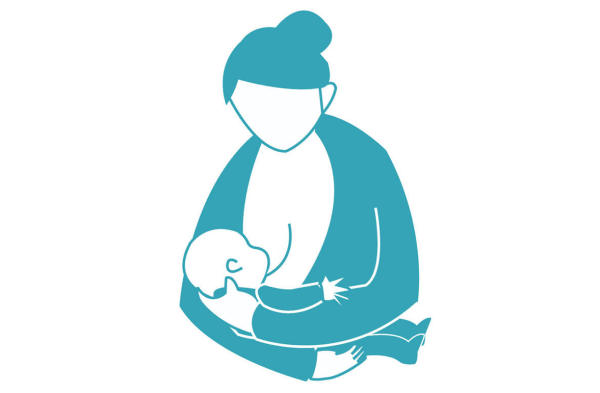 A mother nursing her baby