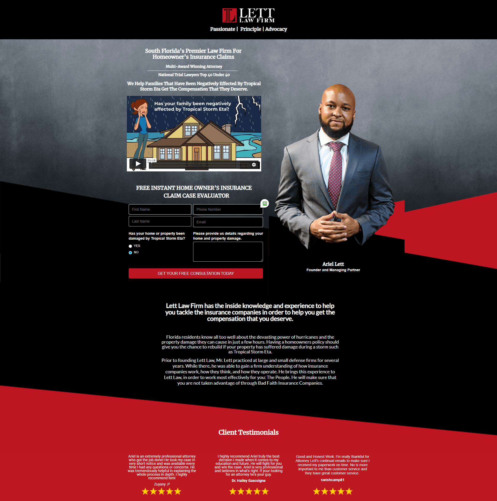 A man in a suit and tie is standing in front of a house