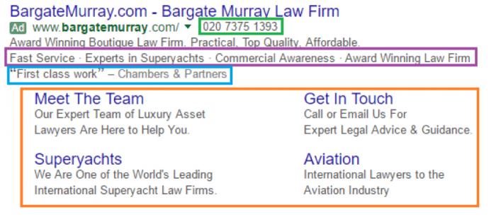 A google ad for bargate murray law firm
