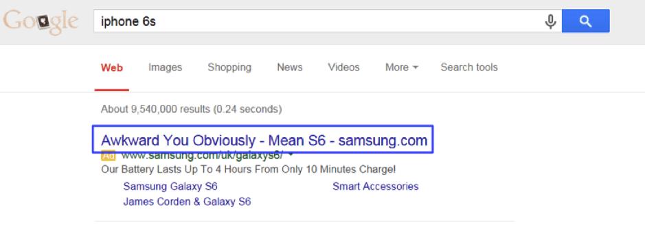 A screenshot of a google search for iphone 6s