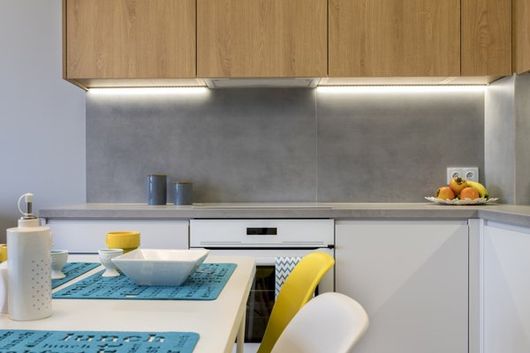 kitchen with LED lighting