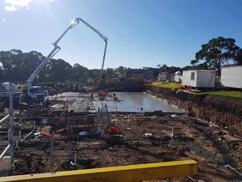 concrete work on construction site