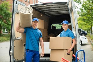 Two man getting item from the van — Quality Moving in Albany, NY Two man getting item from the van — Quality Moving in Albany, NY