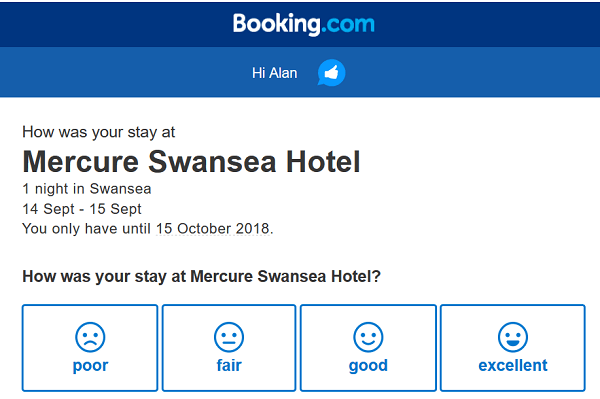 booking.com review request