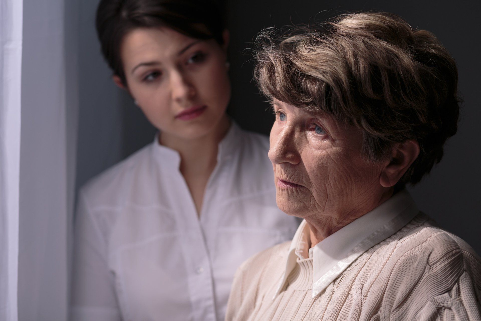 Depressed older woman