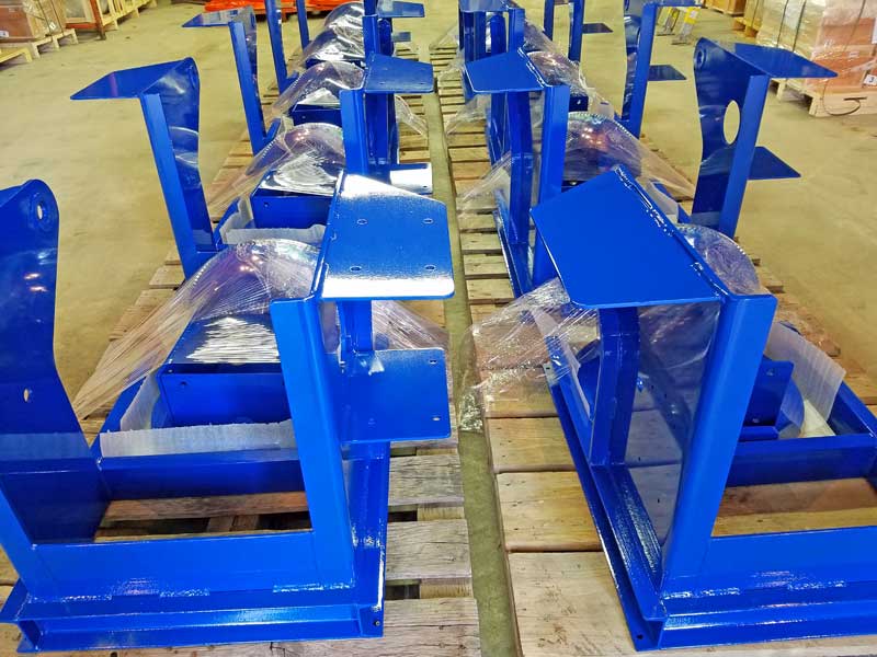 Model 1504 welding positioner frames powder coated prior to assembly