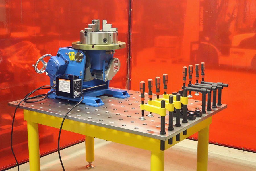 PS-3F Benchtop Welding Positioner with Optional Gator MT12 Welding Chuck