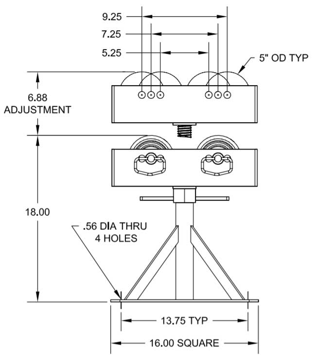 RS-15 Short Outboard Roller Support