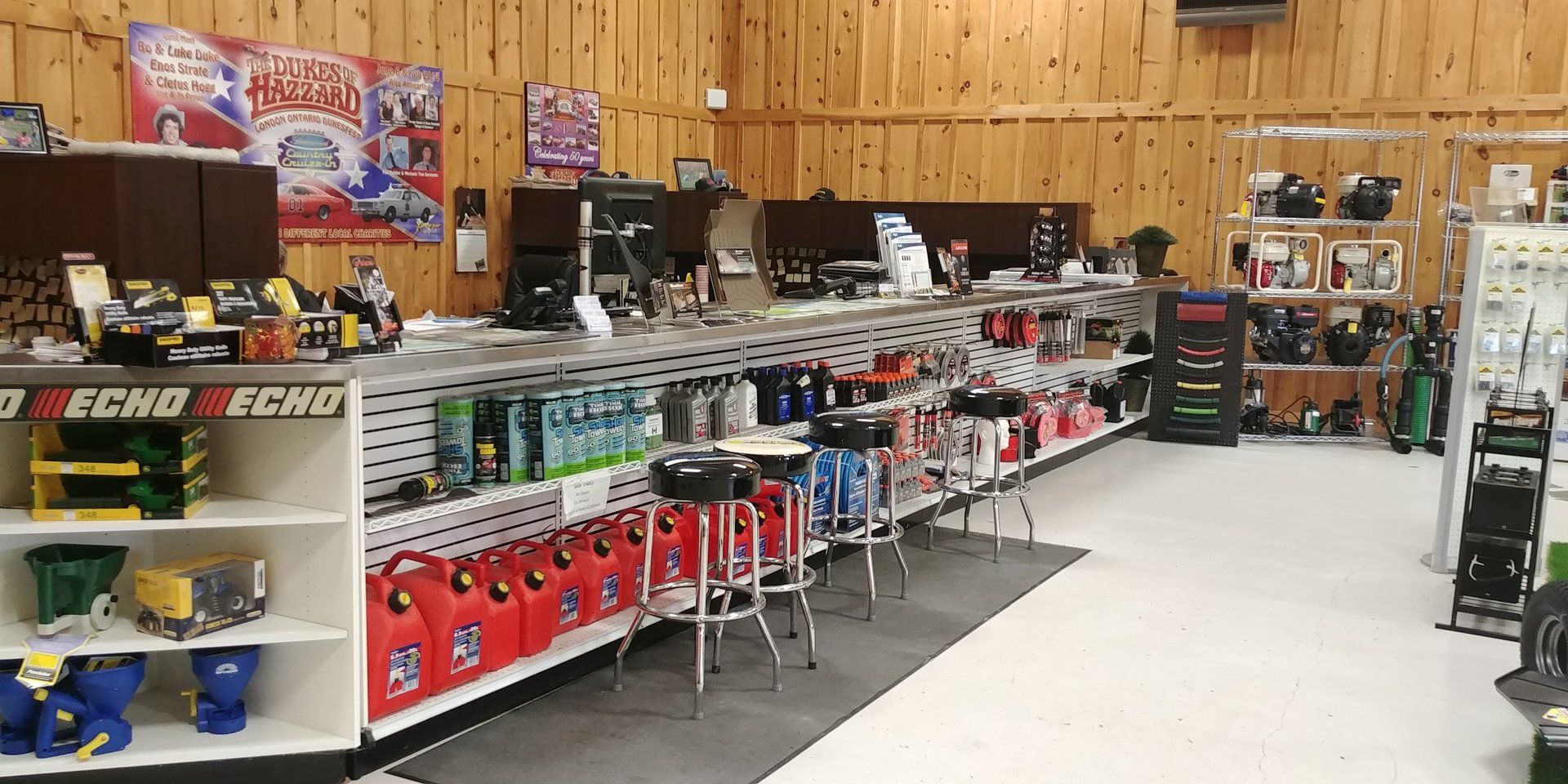 A store filled with lots of shelves and stools.