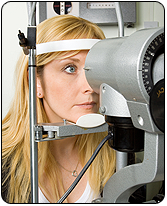 Woman Receiving Eye Exam - Eye Exams Woman Receiving Eye Exam - Eye Exams
