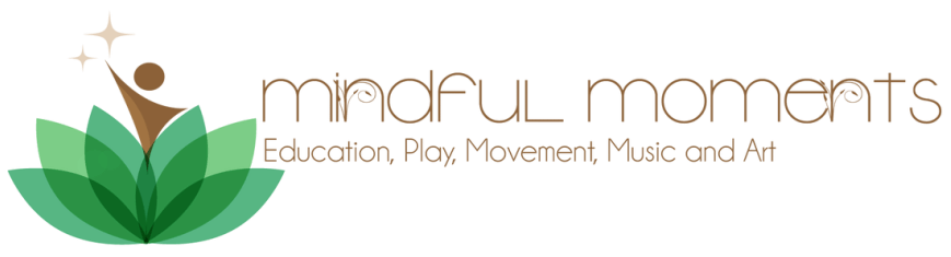 A logo for mindful moments education play movement music and art.