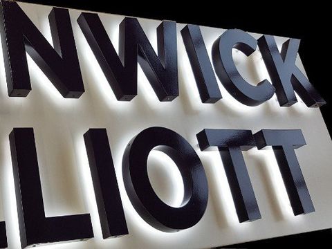 Aluminium Lettering, Powder Coated & Halo Illuminated