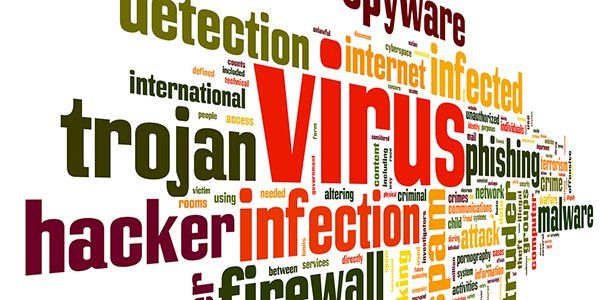 The word trojan virus is on a white background