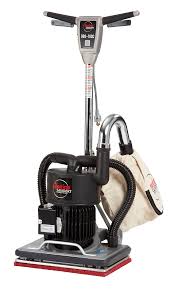 Canister vacuum cleaner with hose and floor attachment, black and beige, on a white background